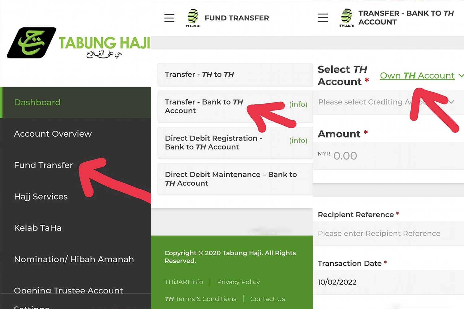 Baru tahu cara transfer duit ke akaun tabung haji tanpa kena caj