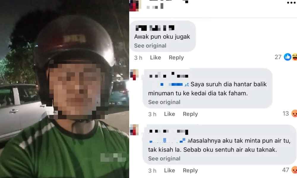 Wanita tak mahu terima minuman dihantar ‘rider’ OKU bisu dikecam netizen